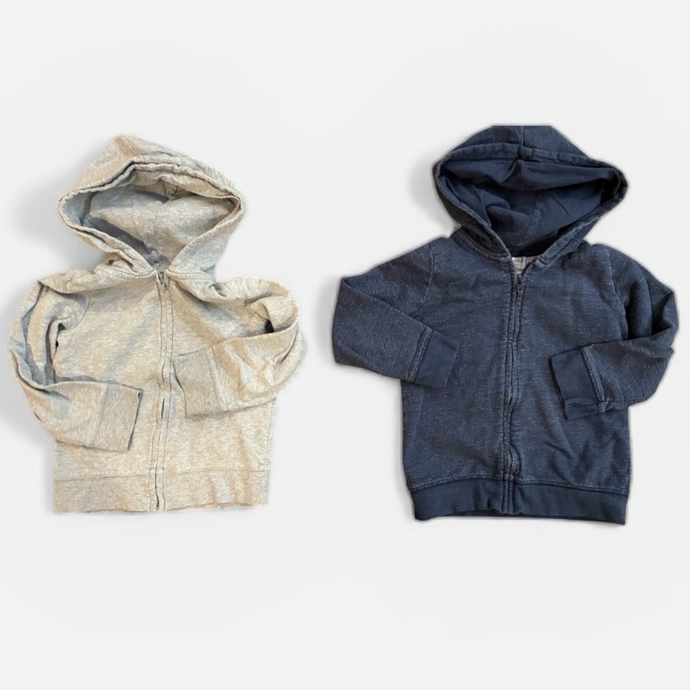 Monica and Andy Gray & Navy Preppy Zip-Up Hoodies
